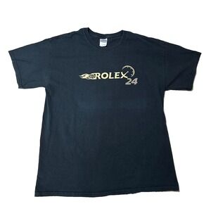 2013 Rolex 24 Daytona T-Shirt Black Racing Graphic Gildan Heavy Cotton Size L
